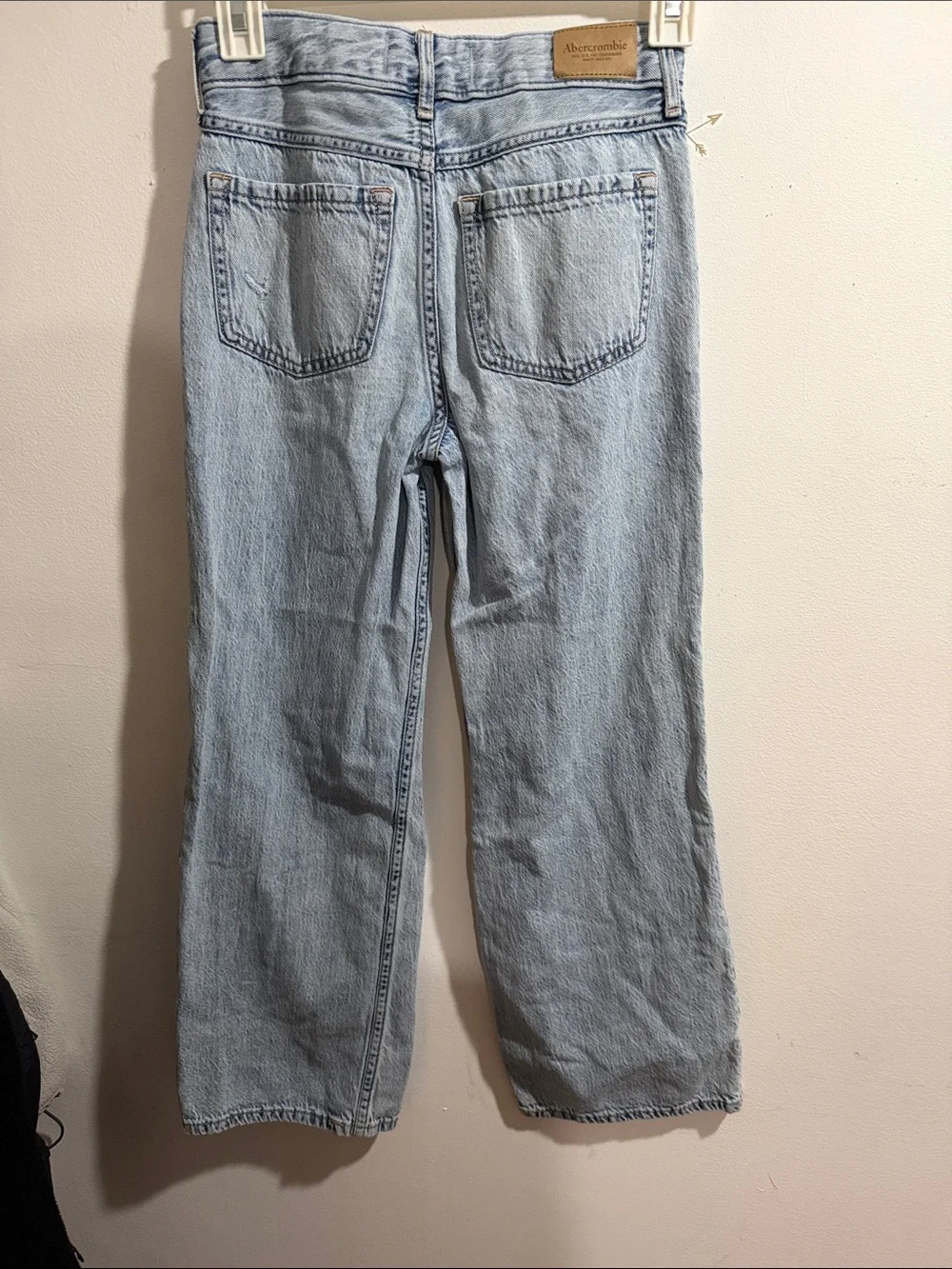 abercrombie kids Light Blue Distressed Straight Leg Jeans